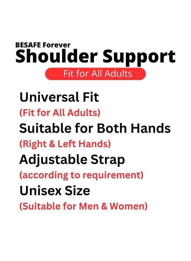 BESAFE Forever Shoulder Sling Support Wrap for Rotator Cuff, Dislocated AC Joint, Labrum Tear, Shoulder Pain Relief for Men and Women, Shoulder Immobilizer Belt, Black - Image 4