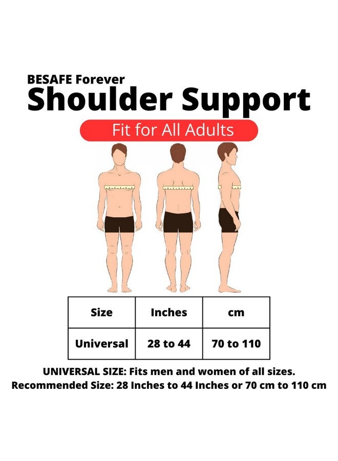 BESAFE Forever Shoulder Sling Support Wrap for Rotator Cuff, Dislocated AC Joint, Labrum Tear, Shoulder Pain Relief for Men and Women, Shoulder Immobilizer Belt, Black - Image 5