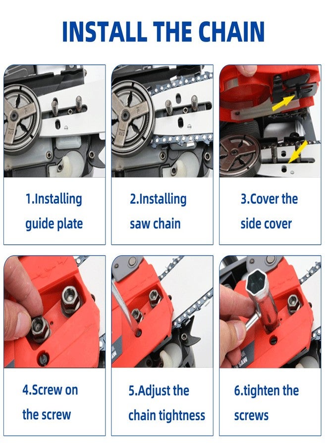 Fifchall 14 Inch Chainsaw Guide Bar and Chain 52 Drive Links, 3/8" LP Pitch, 050" Gauge, 14-Inch Replacement Chainsaw Chains Fits Craftsman, Echo, Poulan, Ryobi (1 Bar+ 3 Chains) - Image 3