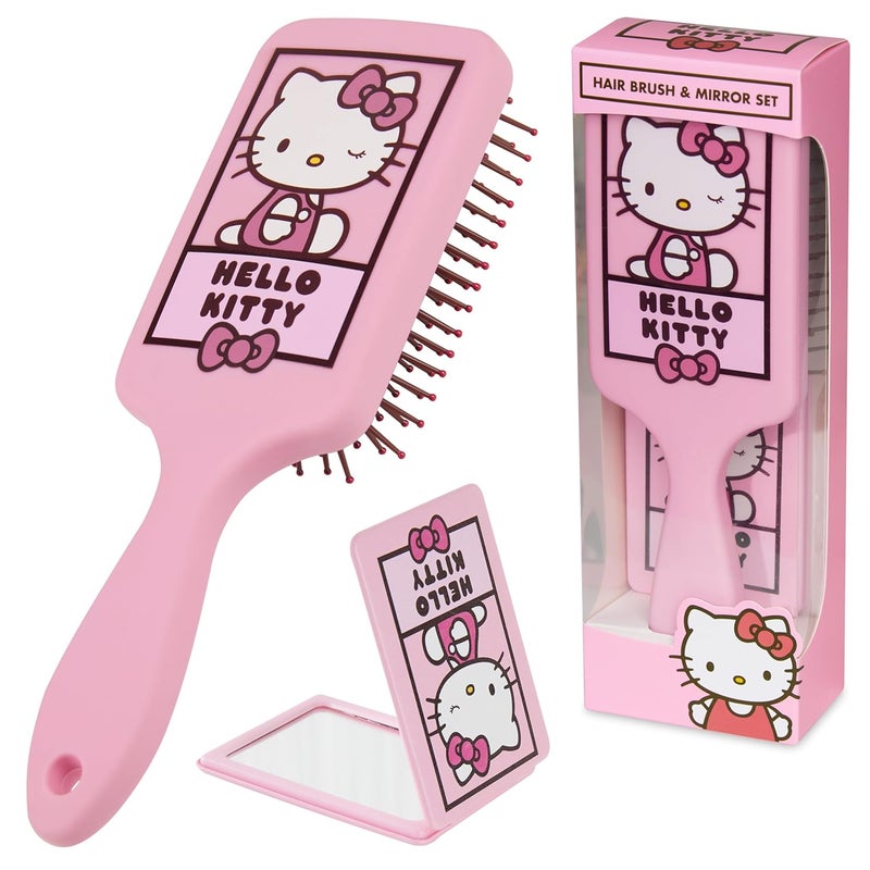 Hello Kitty Detangle Hair Brush for Women Teenagers and Girls Kawaii Hair Accessories  Cute Gifts for Her Hello Kitty Brush  Mirror