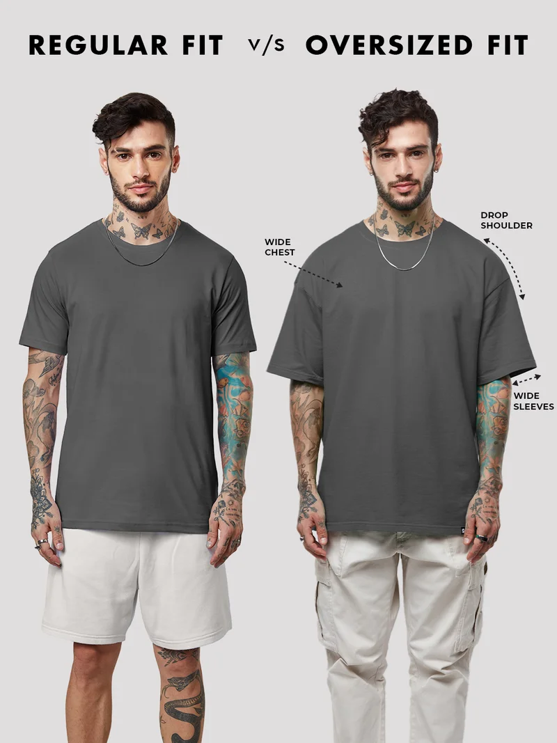 The Souled Store  The Souled Store Superman: Men and Boys Short Sleeves Round Neck Grey Graphic Printed Cotton Oversized T-Shirts  | Best Price UAE