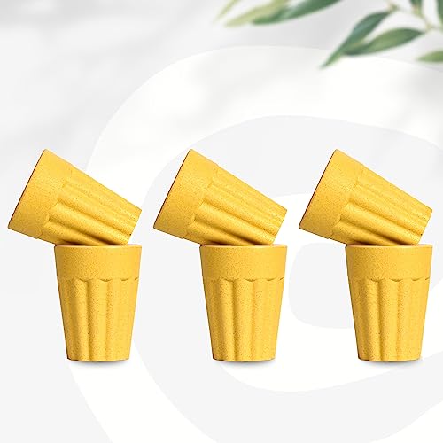 eha Set of 6 Earth-Friendly Cutting Chai Cups | 100 ml | Coffee Cup Made with Rice Husk & Bamboo Fibers | Microwave Safe Tea Set |Hot & Cold Coffee Mug, Milk & Tea Cup Set| Lime Color - Image 1