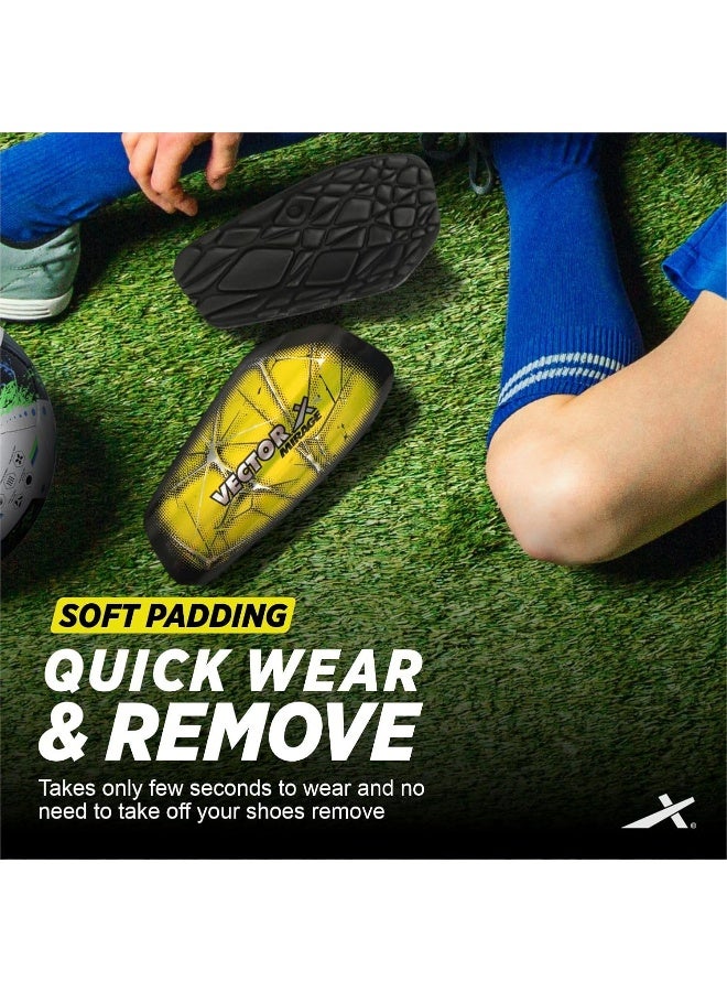 Vector X Mirage Football Shinguards – Set of 3 Pairs, Small/Medium Size, Multicolor, Adjustable Soccer Leg Protection for Training, Matches, Youth & Adult Players, Durable and Comfortable - Image 3