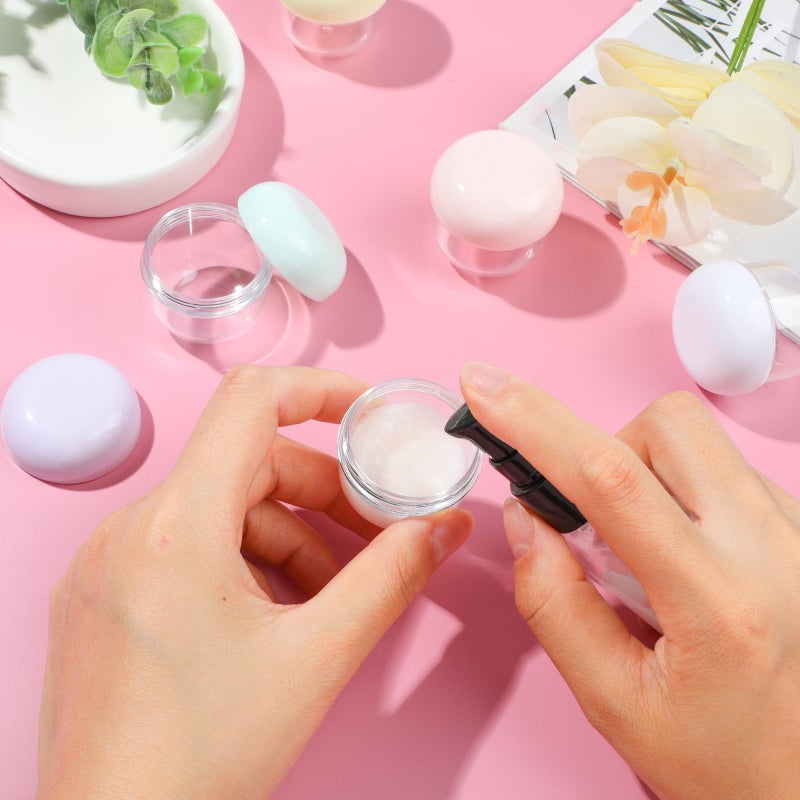 RONRONS 10 Pieces 20ml Travel Jars for Creams Leak Proof Mini Travel Containers with Lids Small Jar for Lip Balm Toiletries Cosmetic Makeup Bottles with Labels Plastic - Image 3