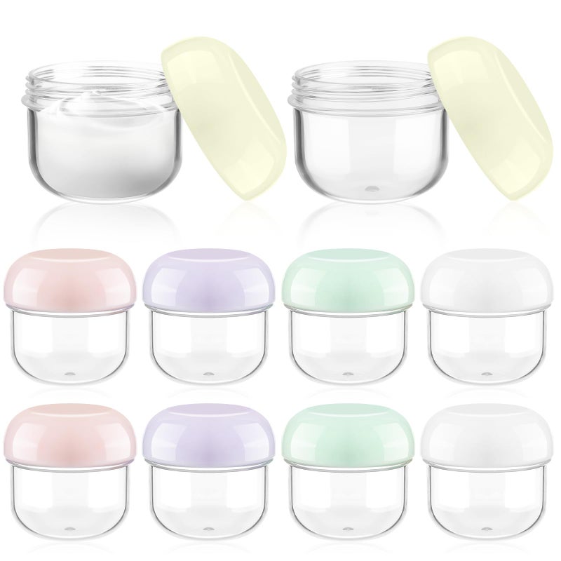 RONRONS 10 Pieces 20ml Travel Jars for Creams Leak Proof Mini Travel Containers with Lids Small Jar for Lip Balm Toiletries Cosmetic Makeup Bottles with Labels Plastic - Image 1