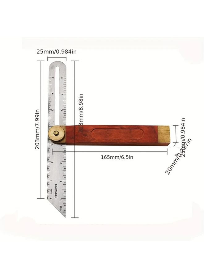 7 Inch Metal T-Bevel Protractor Sliding Angle Finder Tool Durable Woodworking Ruler 1pc - Image 3