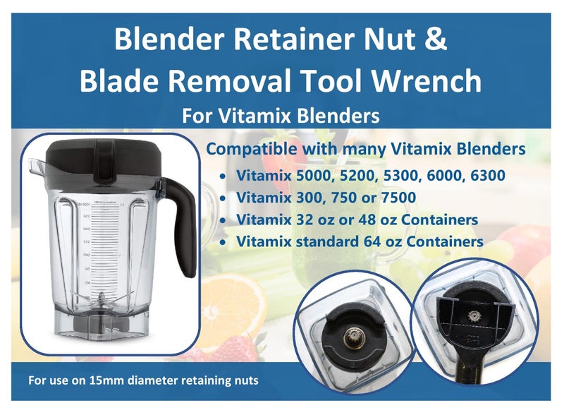 JSP Manufacturing Blender Wrench Retainer Nut and Blade Removal Tool Wrench Compatible with Vitamix®15596 retainer nut wrench - Image 2