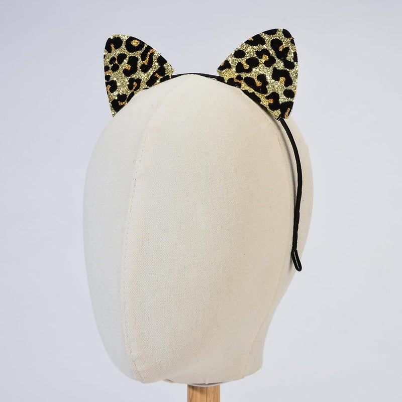 Merroyal Glitter Cat Ears Headband Halloween Fancy Dress Cat Woman Hairband Cosplay - Image 3