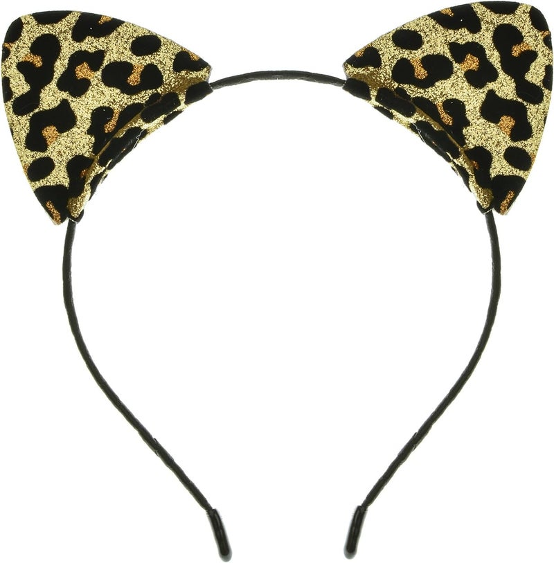 Merroyal Glitter Cat Ears Headband Halloween Fancy Dress Cat Woman Hairband Cosplay - Image 1
