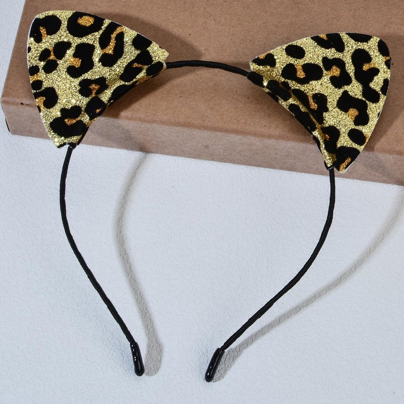 Merroyal Glitter Cat Ears Headband Halloween Fancy Dress Cat Woman Hairband Cosplay - Image 2