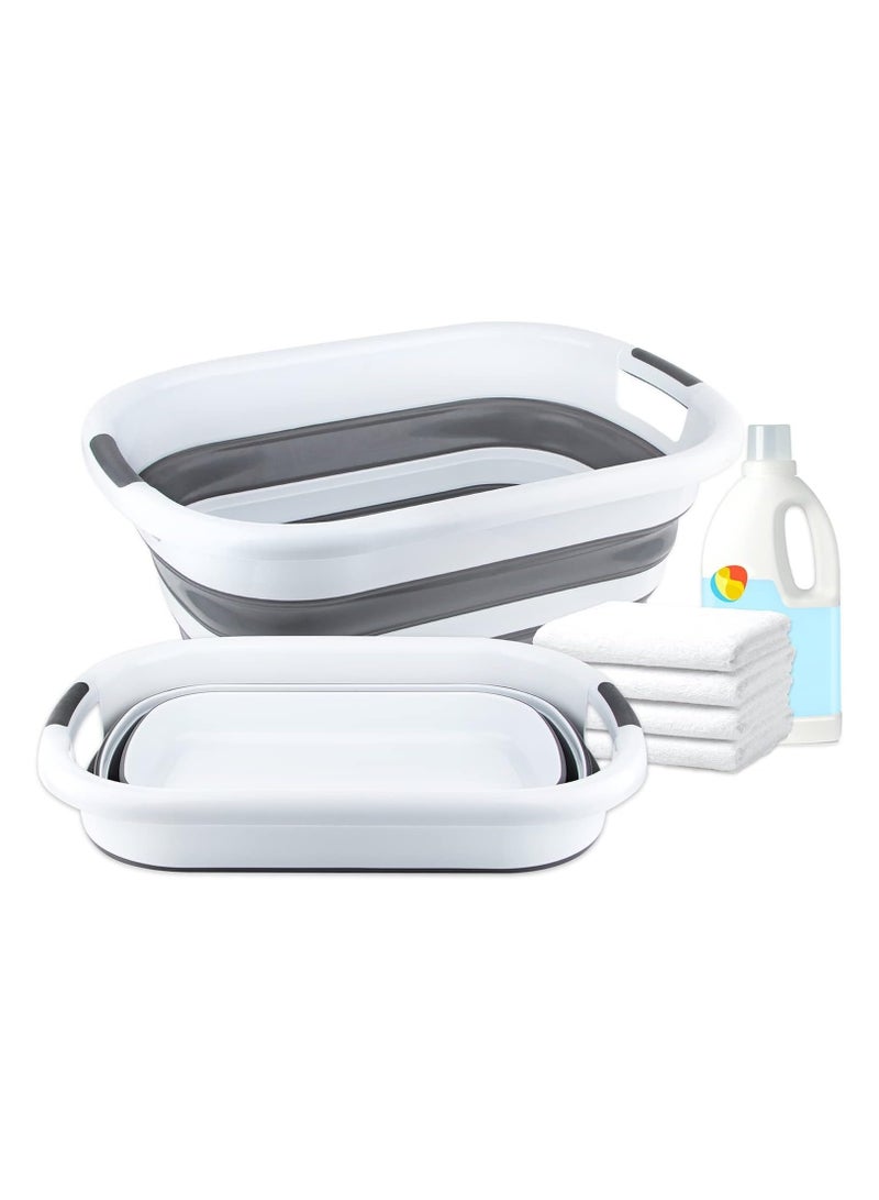 Collapsible Laundry Basket,Laundry Basket 38L  Foldable Pop Up Storage Container Organizer Portable Washing Tub Space Saving Hamper Basket - Image 4