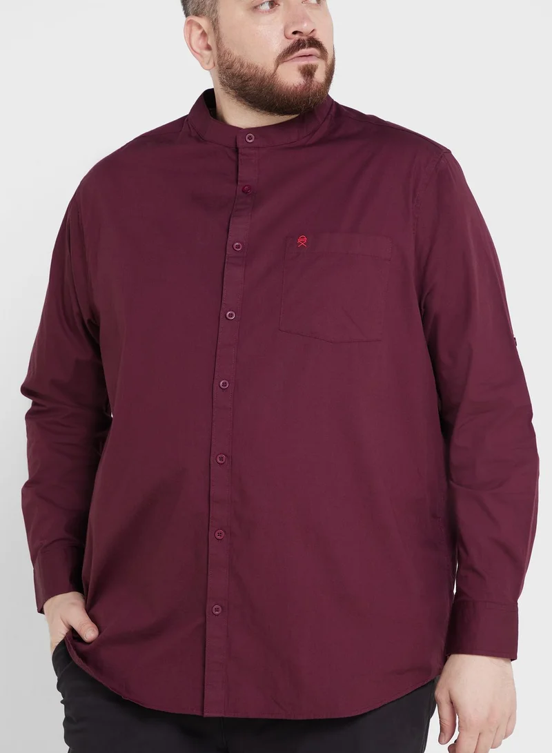 Thomas Scott Thomas Scott Men Plus Size Premium Slim Fit Casual Pure Cotton Shirt