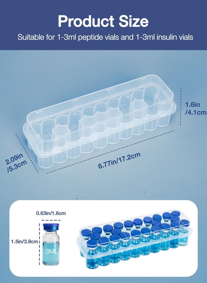 WIBOND 2 Pack 48-Slot Peptide Case for Fridge & Travel, Insulin Travel Case TSA Approved, Holds 24x 3mL Vials Per Box for Semaglutide, Tirzepatide, GLP-1 Medications (2 Clear Vial Holders) - Image 2