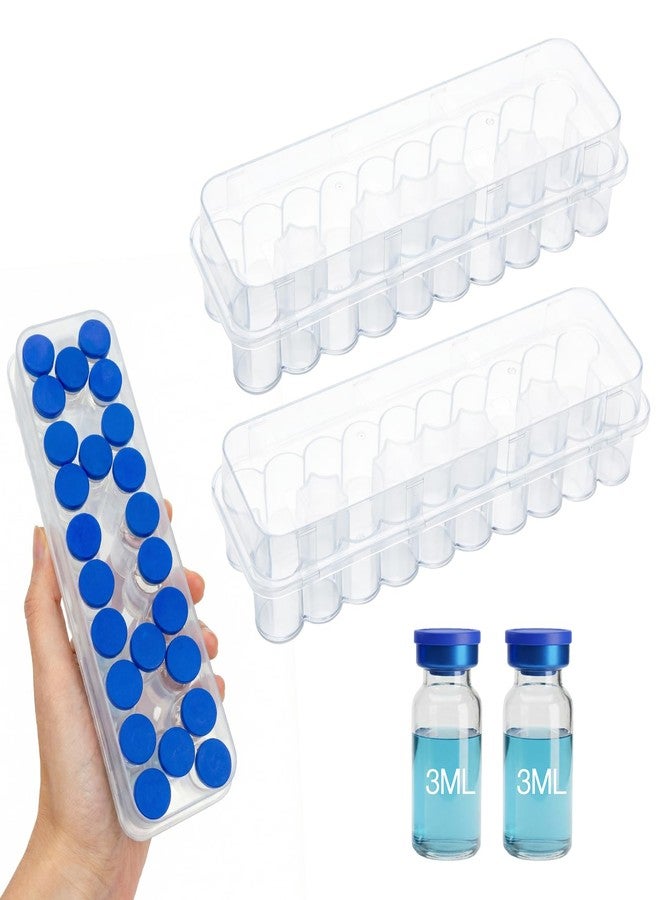 WIBOND 2 Pack 48-Slot Peptide Case for Fridge & Travel, Insulin Travel Case TSA Approved, Holds 24x 3mL Vials Per Box for Semaglutide, Tirzepatide, GLP-1 Medications (2 Clear Vial Holders) - Image 1