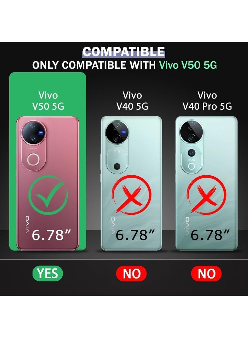 عام "غطاء متوافق مع هاتف VIVO V50 5G - تصميم هجين شفاف رفيع مع خلفية صلبة واطار TPU مطاطي مريح، غطاء واقي ضد الصدمات" - Image 2