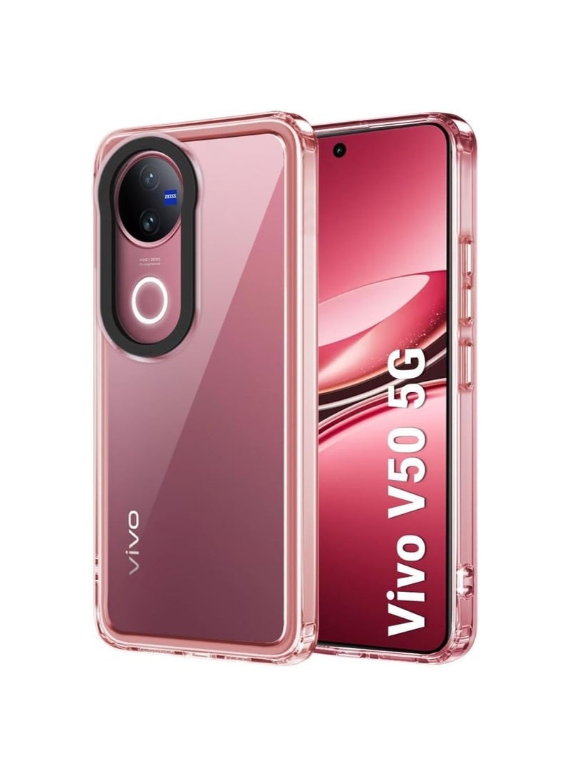 عام "غطاء متوافق مع هاتف VIVO V50 5G - تصميم هجين شفاف رفيع مع خلفية صلبة واطار TPU مطاطي مريح، غطاء واقي ضد الصدمات" - Image 1