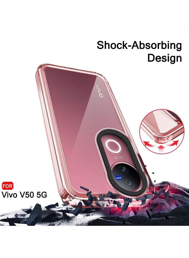 عام "غطاء متوافق مع هاتف VIVO V50 5G - تصميم هجين شفاف رفيع مع خلفية صلبة واطار TPU مطاطي مريح، غطاء واقي ضد الصدمات" - Image 5