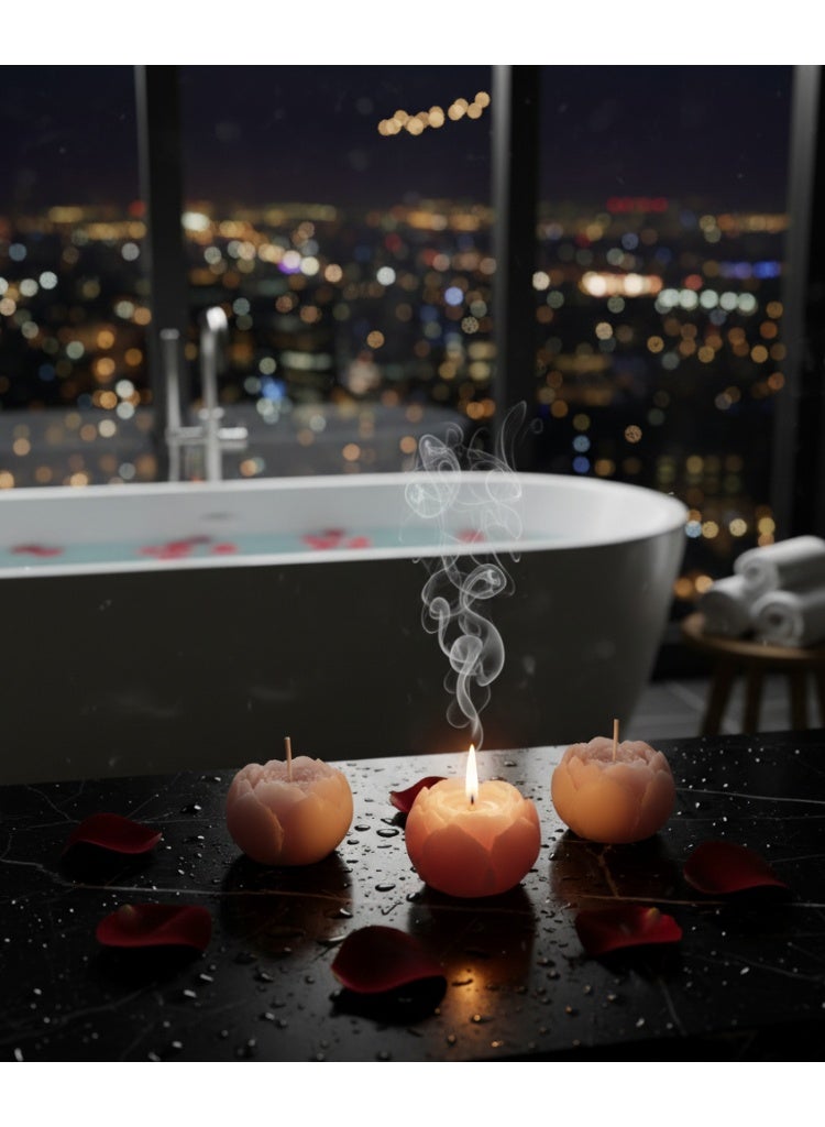 4pcs Pink Rose Scented Candle Gift Box – Romantic Soy Wax Candles for Mood Enhancement, Ambience Creation & Home Décor, Elegant Love-Inspired Candle Set - Image 4