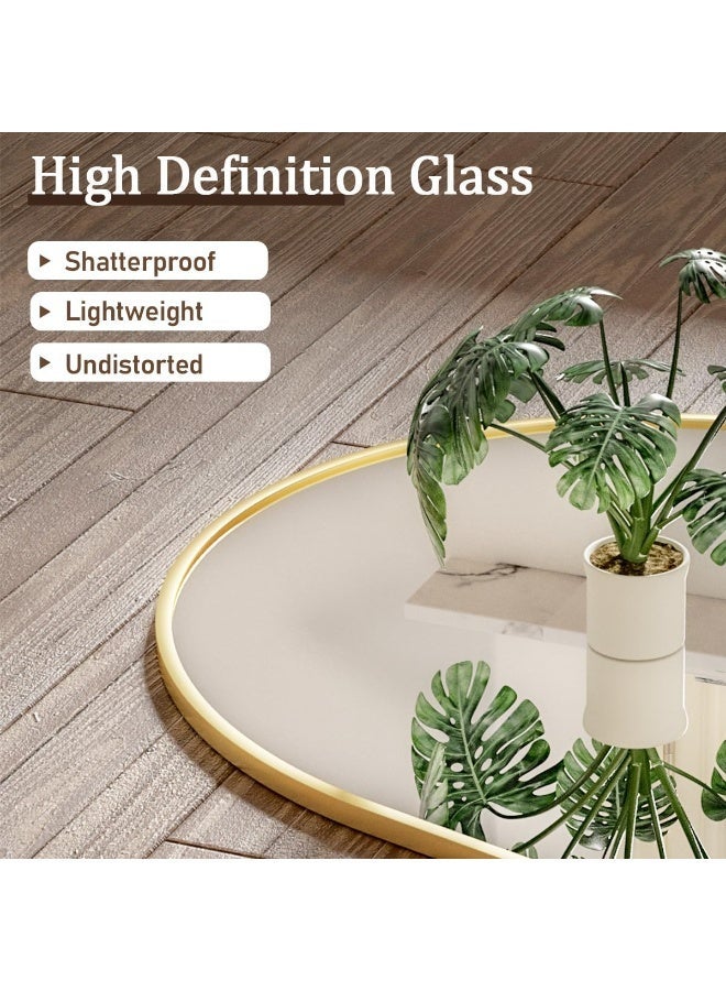 Koonmi  76 x 180 cm Full Body Mirror Arch Gold, Sturdy Frame for Everyday Use | With stand, for leaning or hanging - Image 5