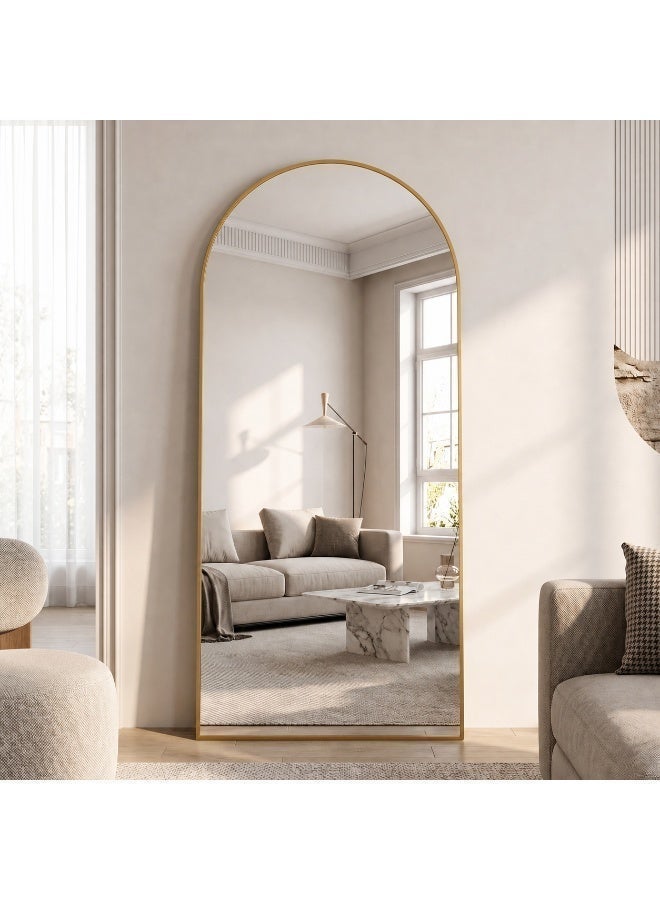 Koonmi  76 x 180 cm Full Body Mirror Arch Gold, Sturdy Frame for Everyday Use | With stand, for leaning or hanging - Image 3