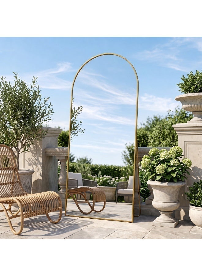 Koonmi  76 x 180 cm Full Body Mirror Arch Gold, Sturdy Frame for Everyday Use | With stand, for leaning or hanging - Image 4