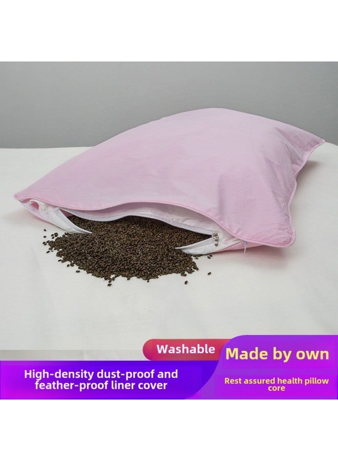 Pure Cotton Pillow Inner Pillow Inner Pillow Inner Pillow Cover Pair Of Dust-proof Pillow Inner Leather Filled With Artemisia Cashmina Household Cervical Pillow-Color:Cotton Encrypted Hotel Pillowcase + Dustproof Liner Cover - Gray-Specifications:30x50 Liner Is Dustproof And Dustproof  - Image 4