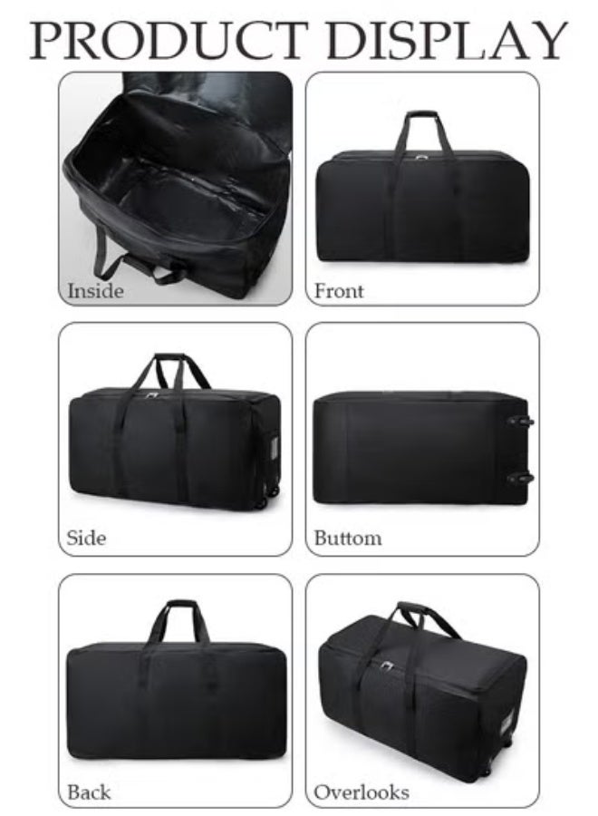 DUNISO Travel Duffle Bag Expandable Foldable Oxford Wheeled Rolling Duffel Bag Waterproof Lightweight Travel Luggage Bags with Wheels for Camping Hiking - Image 4
