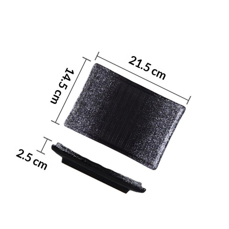 Rectangular Sushi Plates Set Melamine Black Pearl Dark Grid Design Japanese Style Serving Dish - Image 3