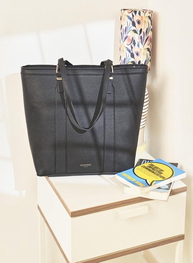 Accessorize London Women's Black Large Structured Laptop Tote for office use | Bags for women | Ladies Purse Handbag| Tote Bags for Women For Office Use, Work - Image 5