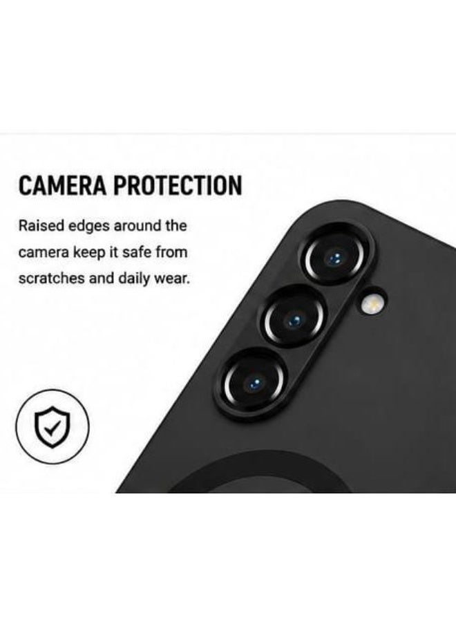 Samsung Galaxy A55 Magnetic Matte Case Shockproof Anti Fingerprint Protective Cover Camera Protection Slim Black - Image 2