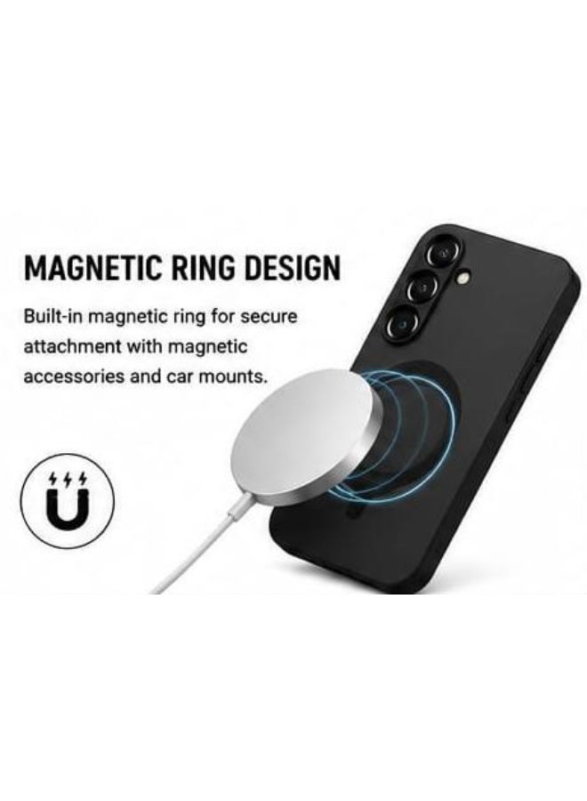 Samsung Galaxy A55 Magnetic Matte Case Shockproof Anti Fingerprint Protective Cover Camera Protection Slim Black - Image 4