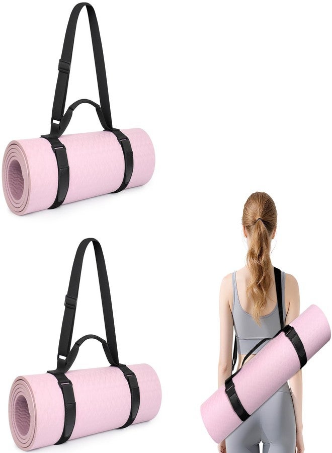WOMACO Yoga Mat Strap, Adjustable Yoga Mat Carrier with Shoulder Strap & Handle for Women, Men (Black, 2 pack) - Image 1