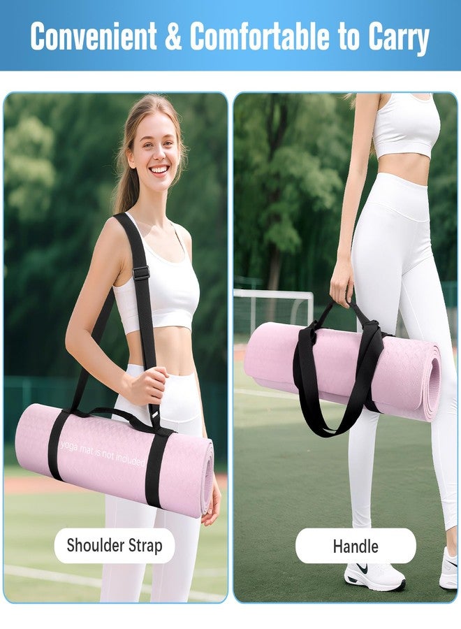 WOMACO Yoga Mat Strap, Adjustable Yoga Mat Carrier with Shoulder Strap & Handle for Women, Men (Black, 2 pack) - Image 3