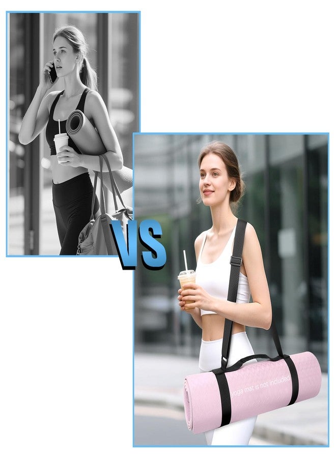 WOMACO Yoga Mat Strap, Adjustable Yoga Mat Carrier with Shoulder Strap & Handle for Women, Men (Black, 2 pack) - Image 2