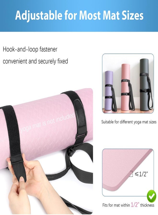 WOMACO Yoga Mat Strap, Adjustable Yoga Mat Carrier with Shoulder Strap & Handle for Women, Men (Black, 2 pack) - Image 4