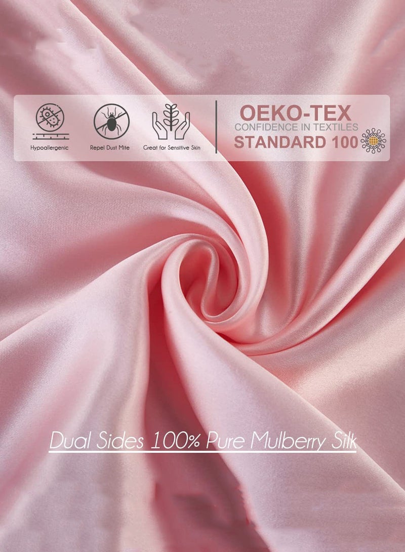 joyzzz Natural Pure Mulberry Silk Pillowcase for Hair and Skin, Hypoallergenic, Highest Grade Natural Silk Pillow Case with Hidden Zipper (1pcs,Standard 48x74cm, Pink) - Image 4