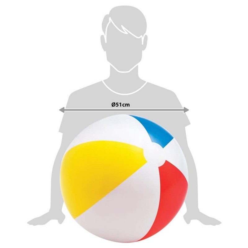 KinderTales ® 20" Glossy Vinyl Beach Ball – Vibrant Red, Yellow, Blue Panels, Lightweight and Durable, Ideal for Pool Parties, Beach Days, and Group Games (Pack of 1) - Image 3