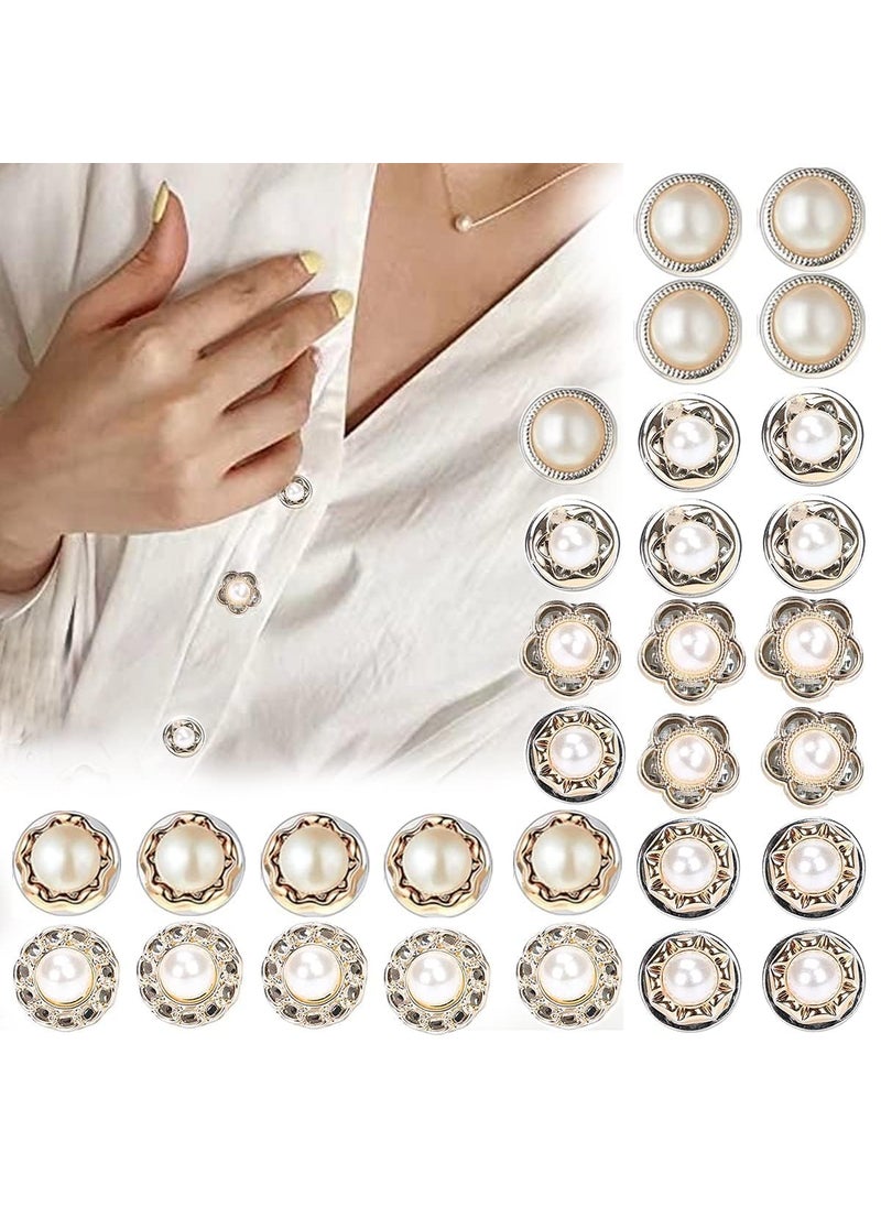 COOFANDY - COOFANDY 30 Pcs Safety Buttons for Women, Instant Safety Cover Up Brooch Pins for Saree Cardigan Dress Hats, Sweater Shawl Clips for Coat Dress Clothes Decoration, No Sew & Removable Button - Image 1