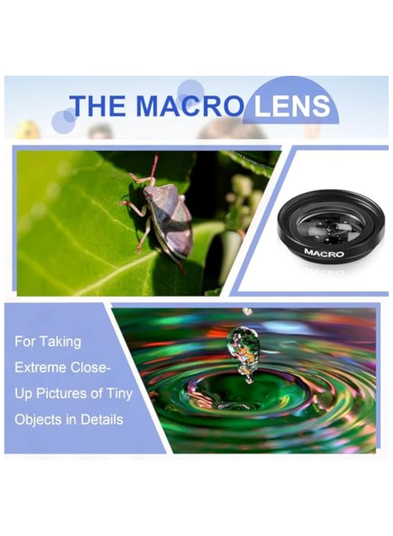Green Tiger Phone Camera Lens Kit, 0.45x Ultra Wide Angle Lens + 12.5X Macro Lens Compatible with iPhone Samsung and Most Smartphone, Universal Cameras Lens for Videos, Live Performances, and Vlogs - Image 5