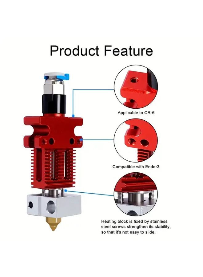 طقم رأس الطباعة المعدني بالكامل المجمع لطابعة CR6 SE Ender 3 CR5 PRO ثلاثية الأبعاد - Image 4