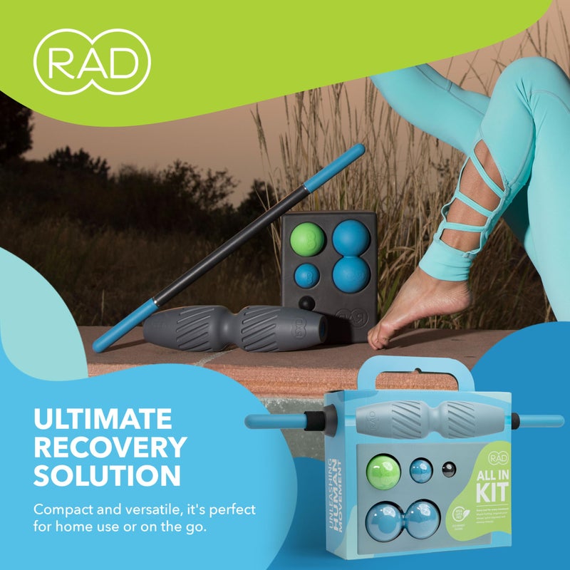 RAD All in 7-in-1 Foam Roller Set - Myofascial Release Kit - Includes Massage Roller Stick, Foam Roller, Yoga Block, Peanut Roller Ball Massager, Massage Balls - Massage Tools for Mobility & Recovery - Image 5