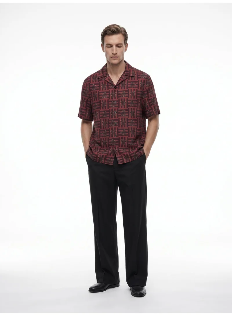 Tezhhomayaa Mireaux II Cuban Collared Shirt - Statement Print