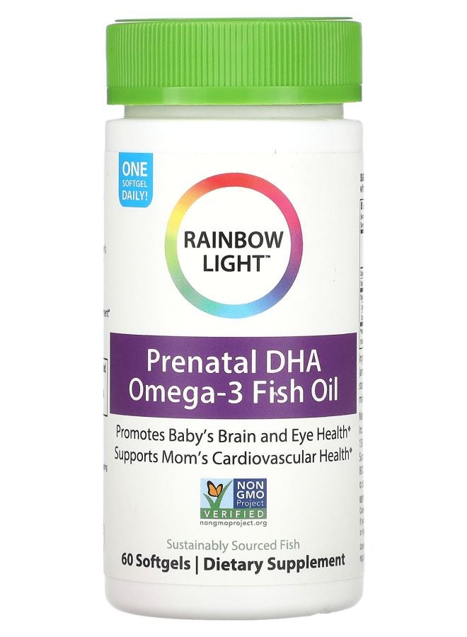 Rainbow Light زيت السمك أوميغا-3 DHA للحمل 60 كبسولة لينة - Image 1