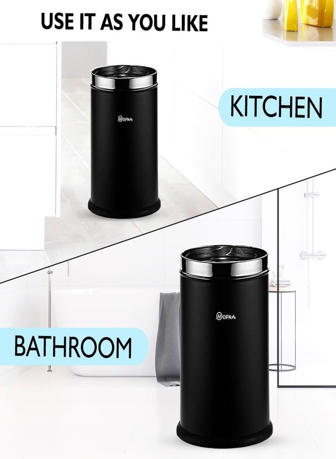mofna Stainless Steel Open Type Solid Dustbin Without Lid - Recycle Bin, Trash Can, Paper Bin - Modern and Durable Waste Management Solution (8x12 Inch, 10 Liter, Black) - Image 5