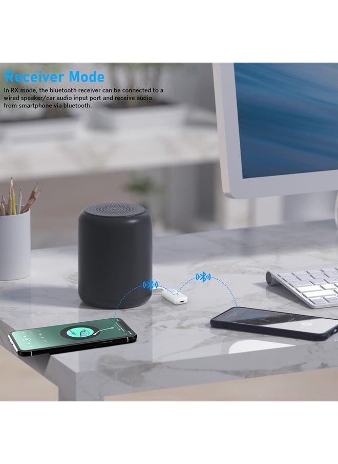 Bluetooth 5.3 Transmitter Receiver for TV/Airplane to 2 Headphones, Wireless Audio Adapter with Aptx/Aptx-HD Low Latency (<40ms), Aux Connector for Home Stereo/Bluetooth Earbuds/PC/Gym
