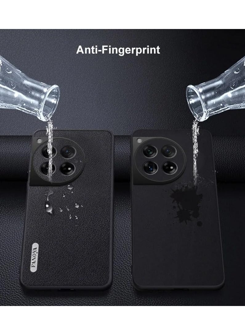 general Luxury PU Leather Case Compatible with OnePlus 12 5G,Back Cover Matte Silicone Full Protection Phone Case for OnePlus 12 - Image 2