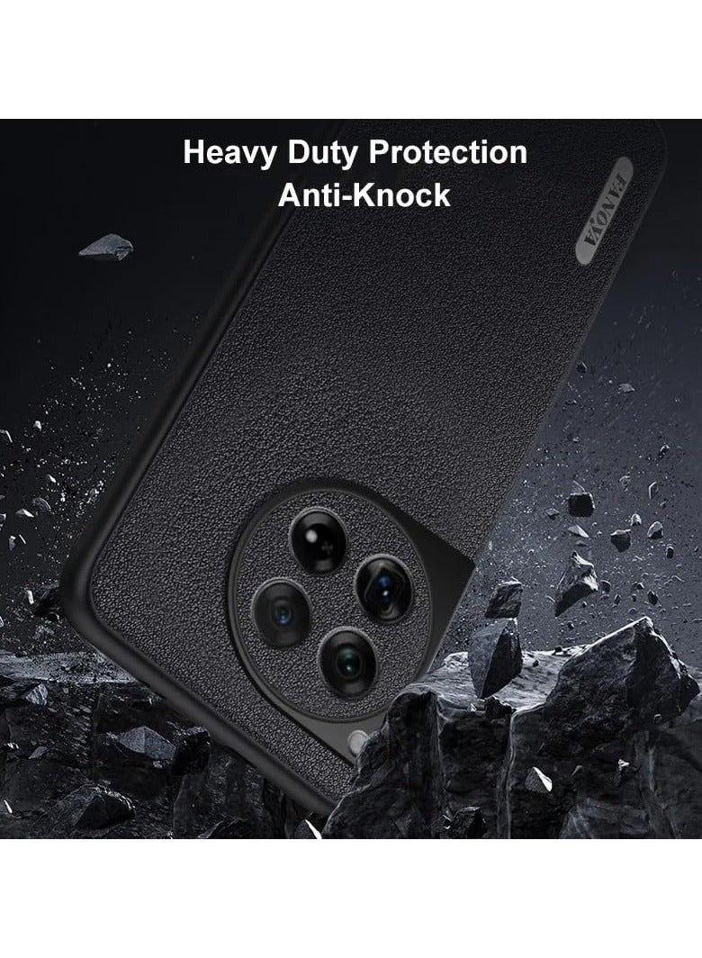 general Luxury PU Leather Case Compatible with OnePlus 12 5G,Back Cover Matte Silicone Full Protection Phone Case for OnePlus 12 - Image 4