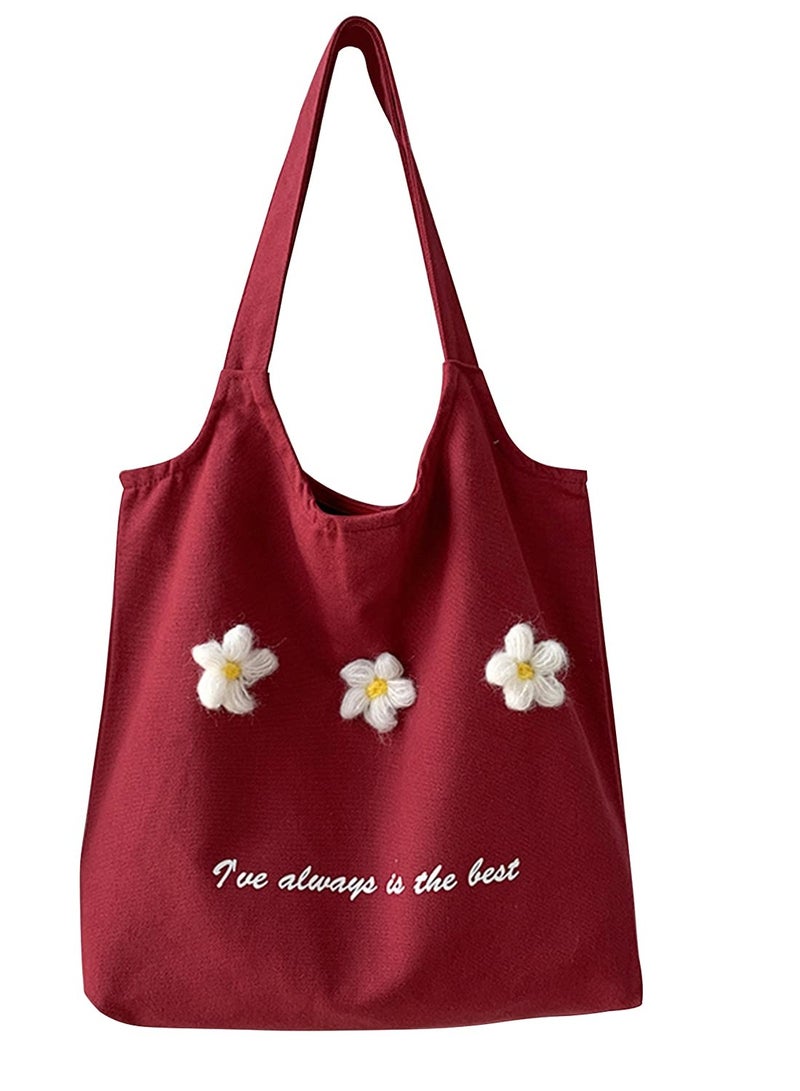 Natural Cotton Canvas Tote Bag for Women and Girls - Reusable Shopping Shoulder Handbag, Eco-Friendly Tote for Everyday Use and Stylish Shopping. - Image 1