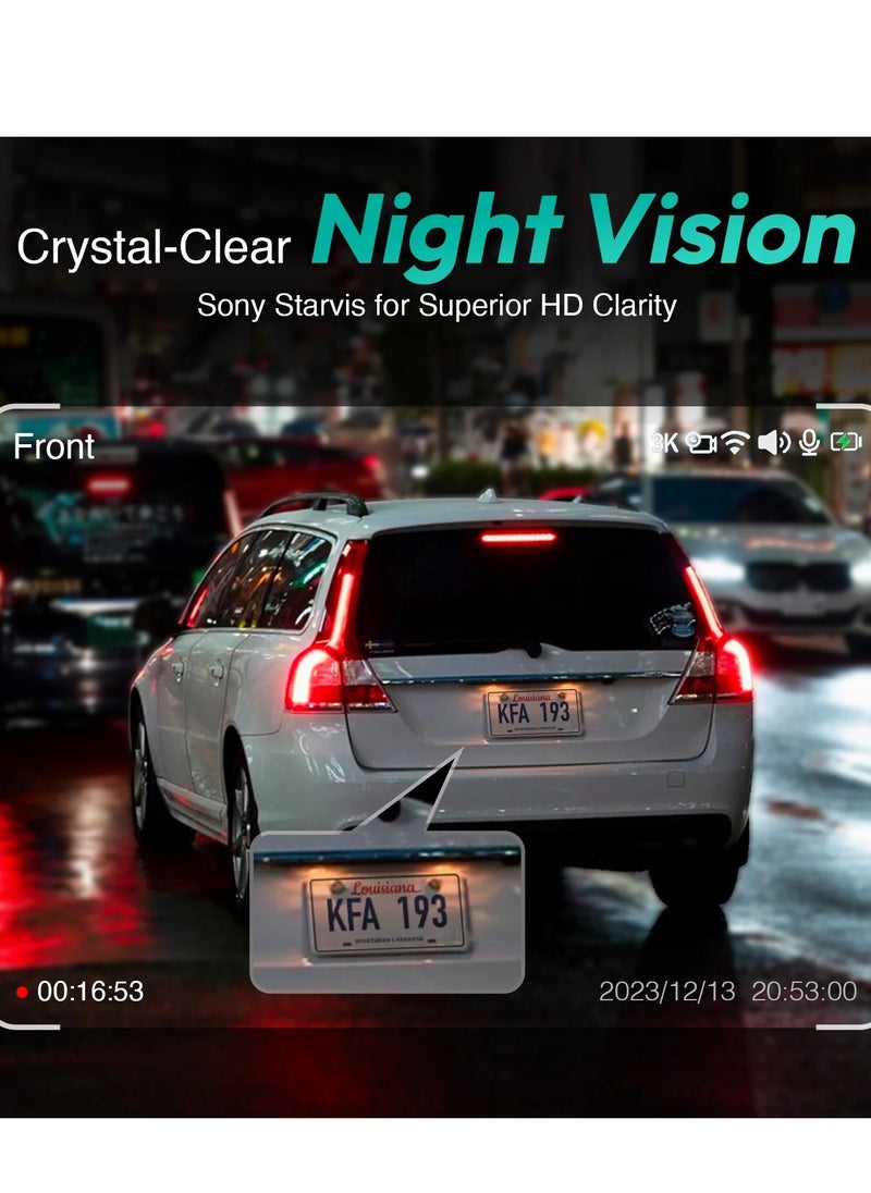 Botslab Botslab G500H Pro Dash Cam 3K Front 1080 Rear ADAS Built-in GPS Front 5MP FHD Camera HD Night Vision  - Image 3