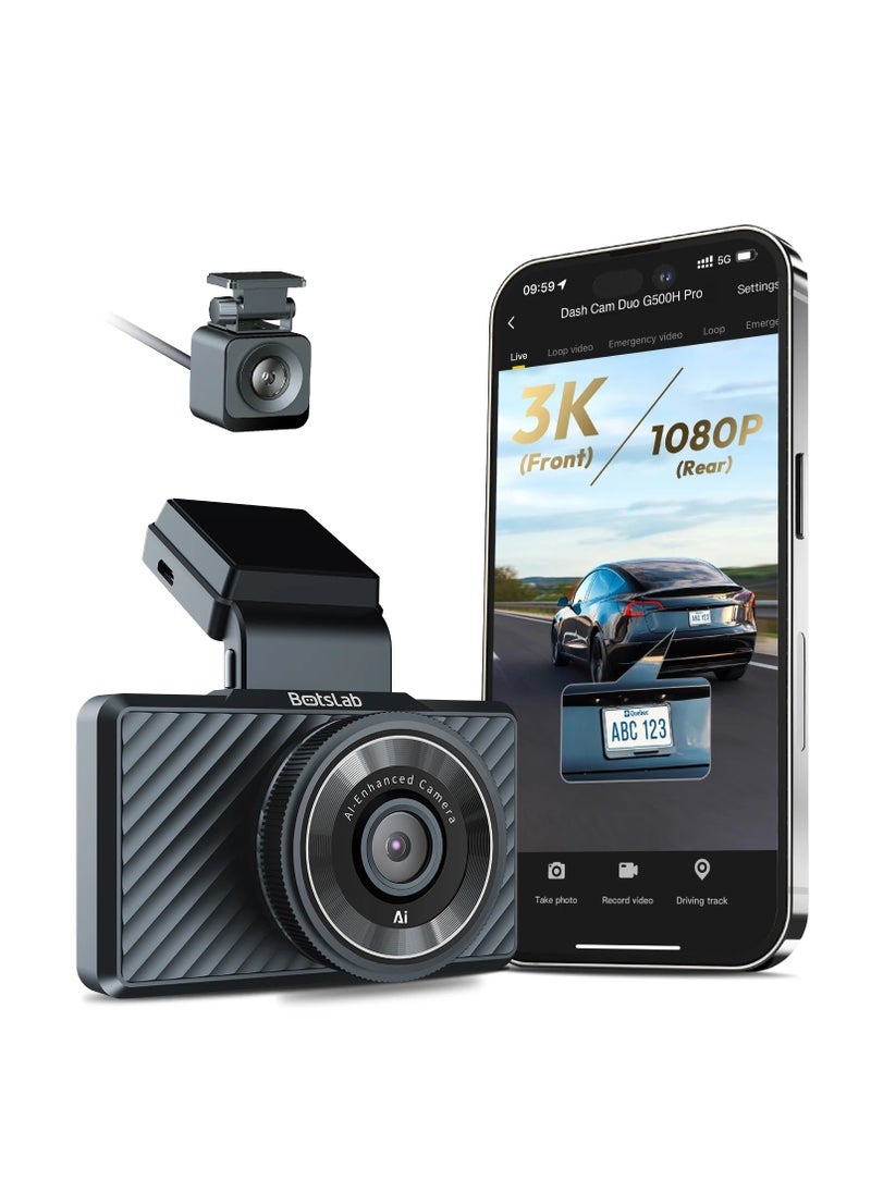 كاميرا Botslab G500H Pro Dash Cam بدقة 3K أمامية 1080 وخلفية ADAS مدمجة بنظام تحديد المواقع العالمي (GPS) وكاميرا أمامية بدقة 5 ميجا بكسل FHD ورؤية ليلية عالية الدقة - pzsku/Z49E74B29E736E80DE69EZ/45/_/1740039899/d4673145-c7db-4659-95c5-6ca99124e28d